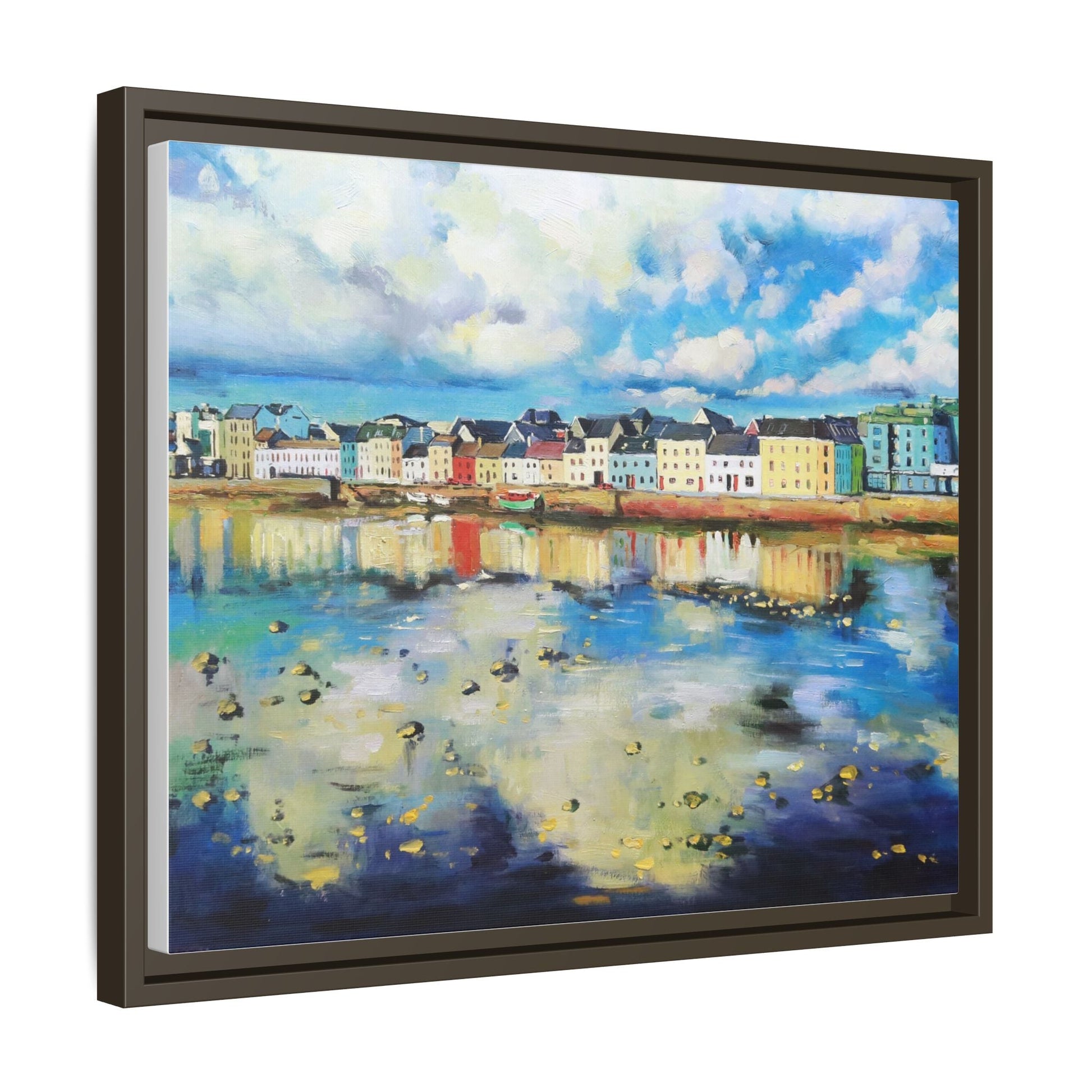 Galway Reflections wall art featuring serene Irish landscapes and water reflections, framed in premium quality wood.