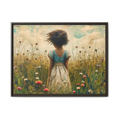 Young Girl In Flowers Wall Art - Graceful Portrait of Girl Surrounded by Flowers for Home Décor