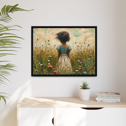 Young Girl In Flowers Wall Art - Graceful Portrait of Girl Surrounded by Flowers for Home Décor