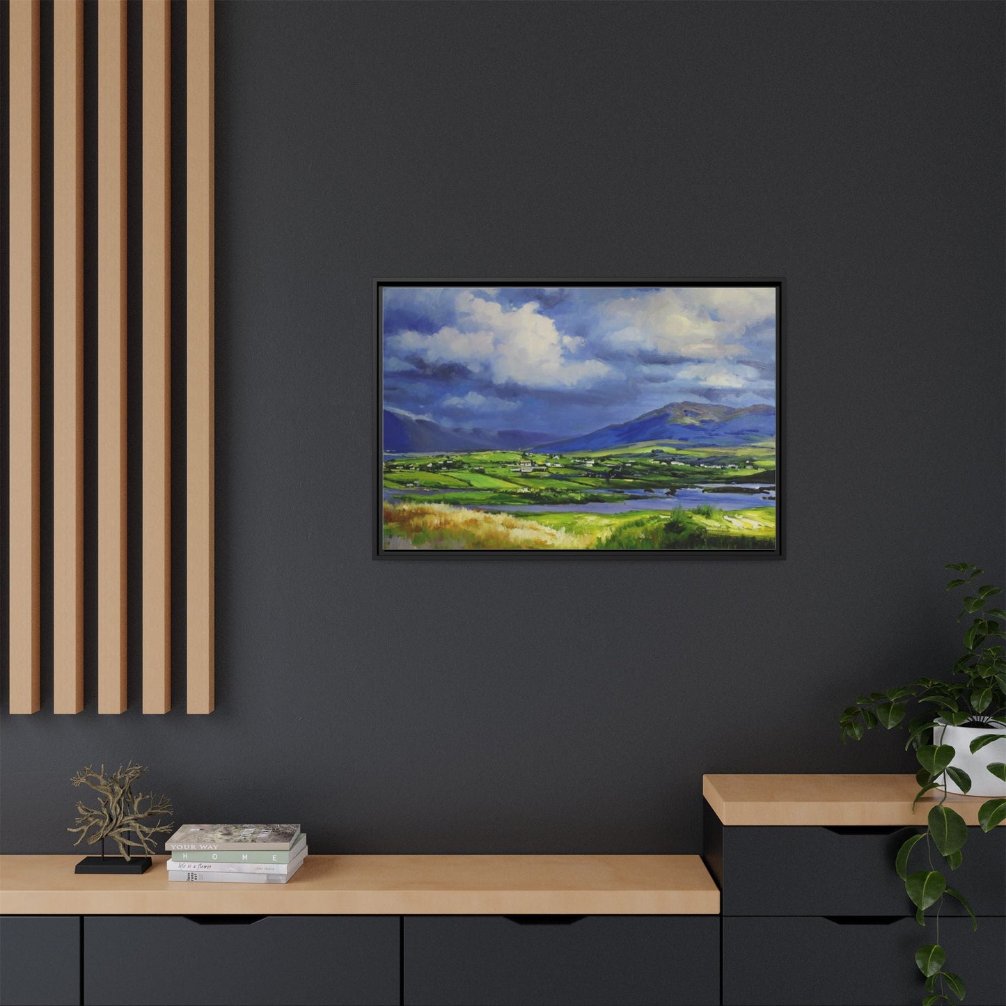 Connemara Fields - Stunning Irish landscape canvas print showcasing the serene beauty of Connemara's fields.