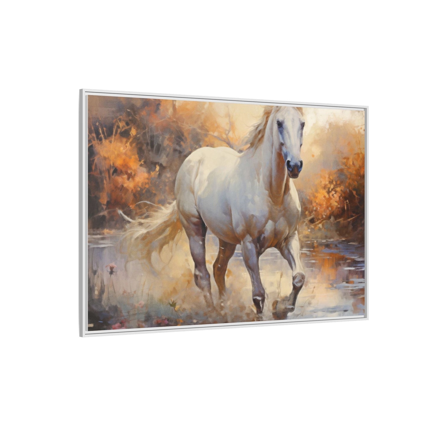 Arabian Horse – Elegant Pinewood Framed Wall Art for Timeless Décor