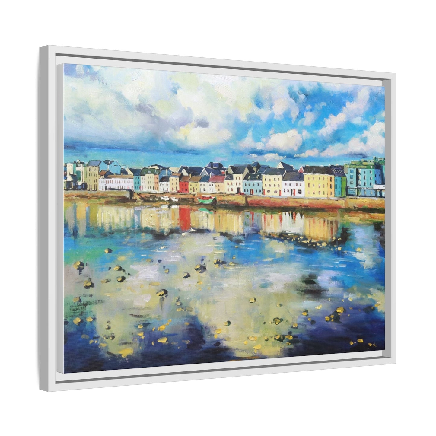 Galway Reflections wall art featuring serene Irish landscapes and water reflections, framed in premium quality wood.