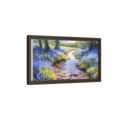 Bluebell Stream Wall Art - Serene Nature Landscape Canvas Print