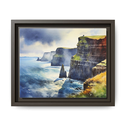 Watercolour of Cliffs of Moher – Beautiful Coastal Landscape Canvas Print