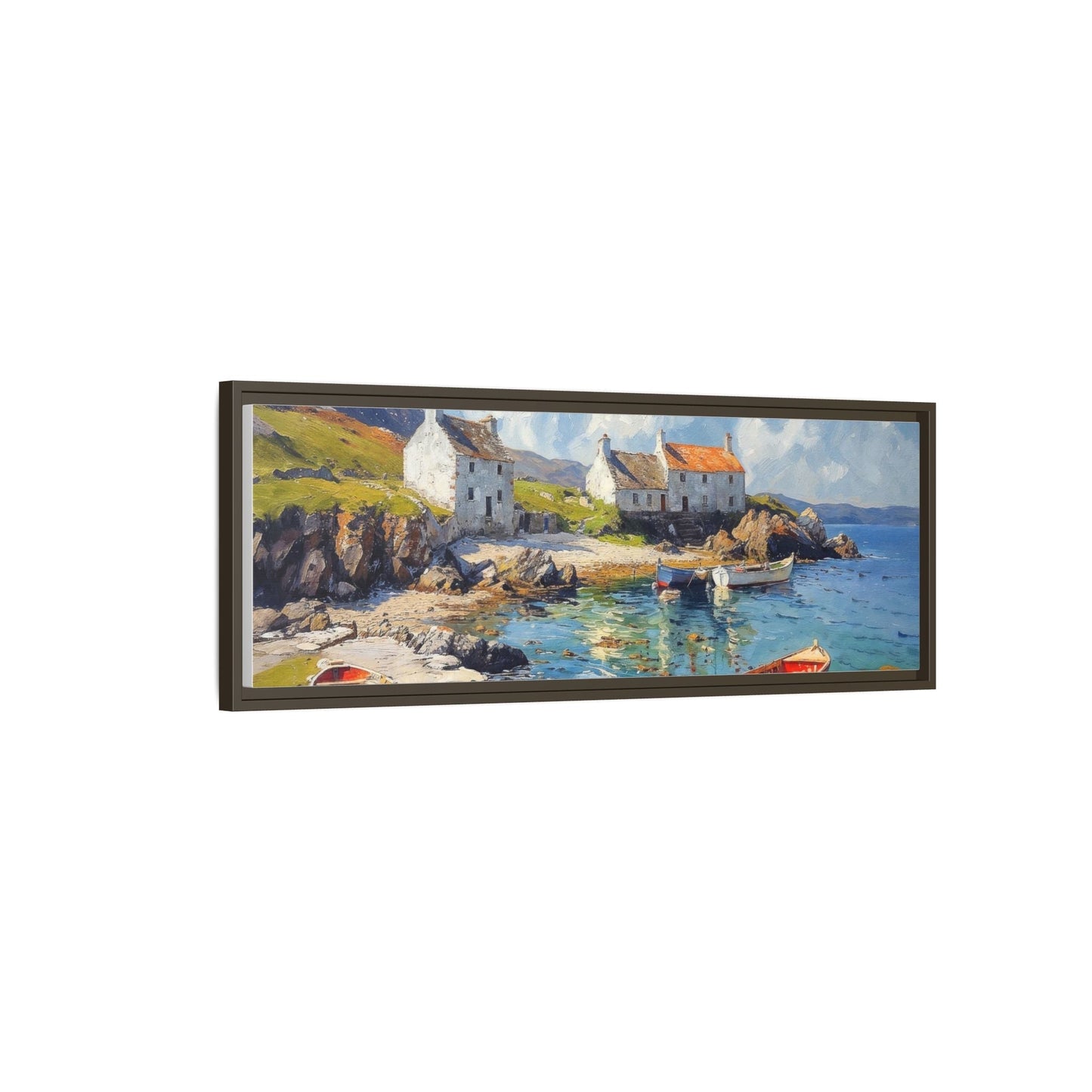 Island Harbour Coastal Landscape - Serene Wall Art Print for Home Décor