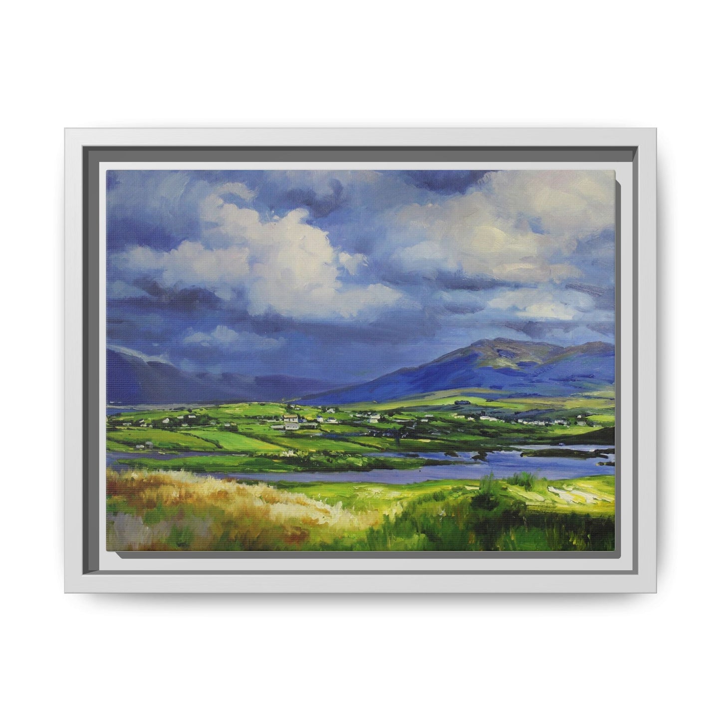 Connemara Fields - Stunning Irish landscape canvas print showcasing the serene beauty of Connemara's fields.