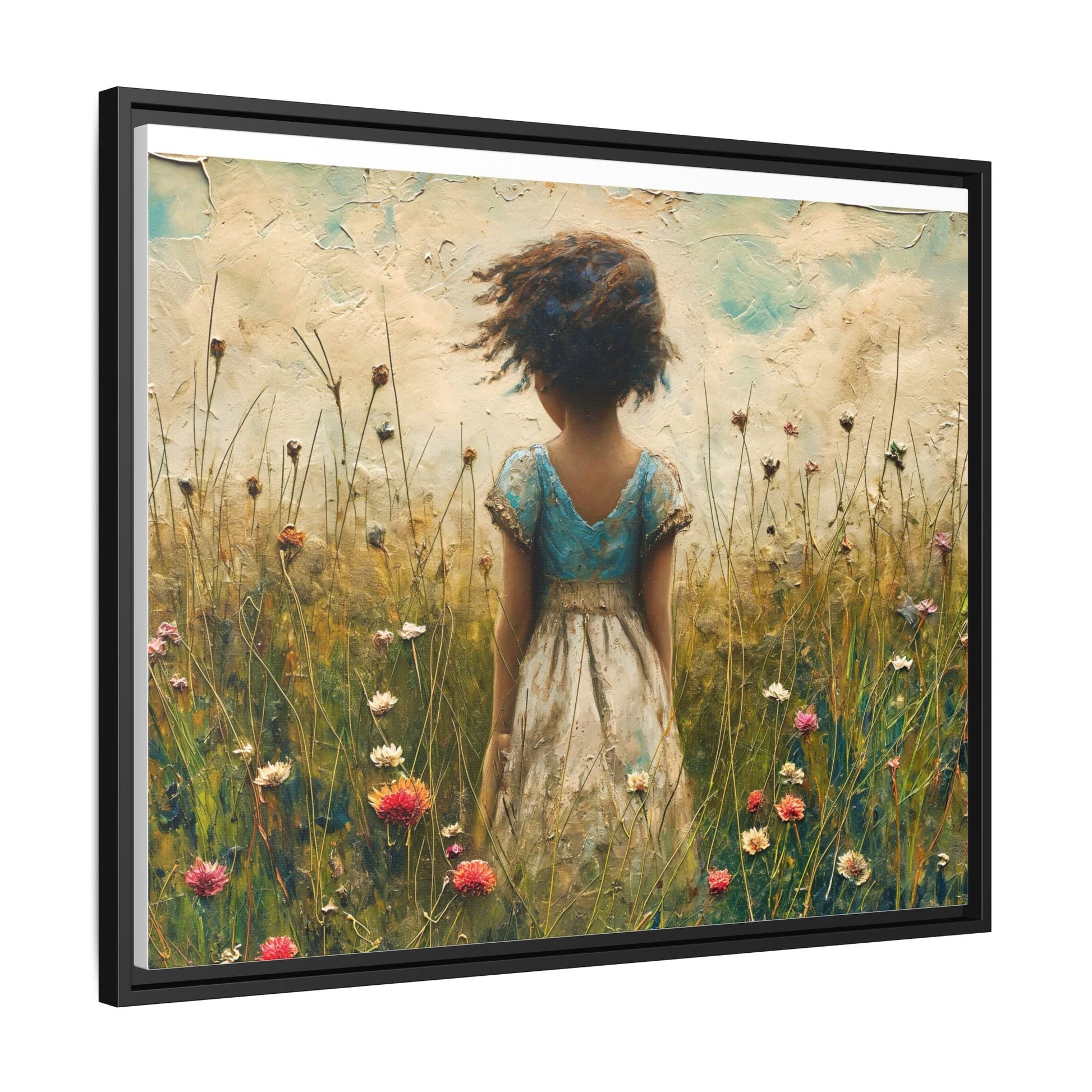 Young Girl In Flowers Wall Art - Graceful Portrait of Girl Surrounded by Flowers for Home Décor