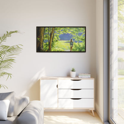 INTO THE LIGHT 11 – A captivating artwork featuring a luminous scene that evokes a sense of depth, movement, and serenity, framed in premium pinewood for timeless décor.