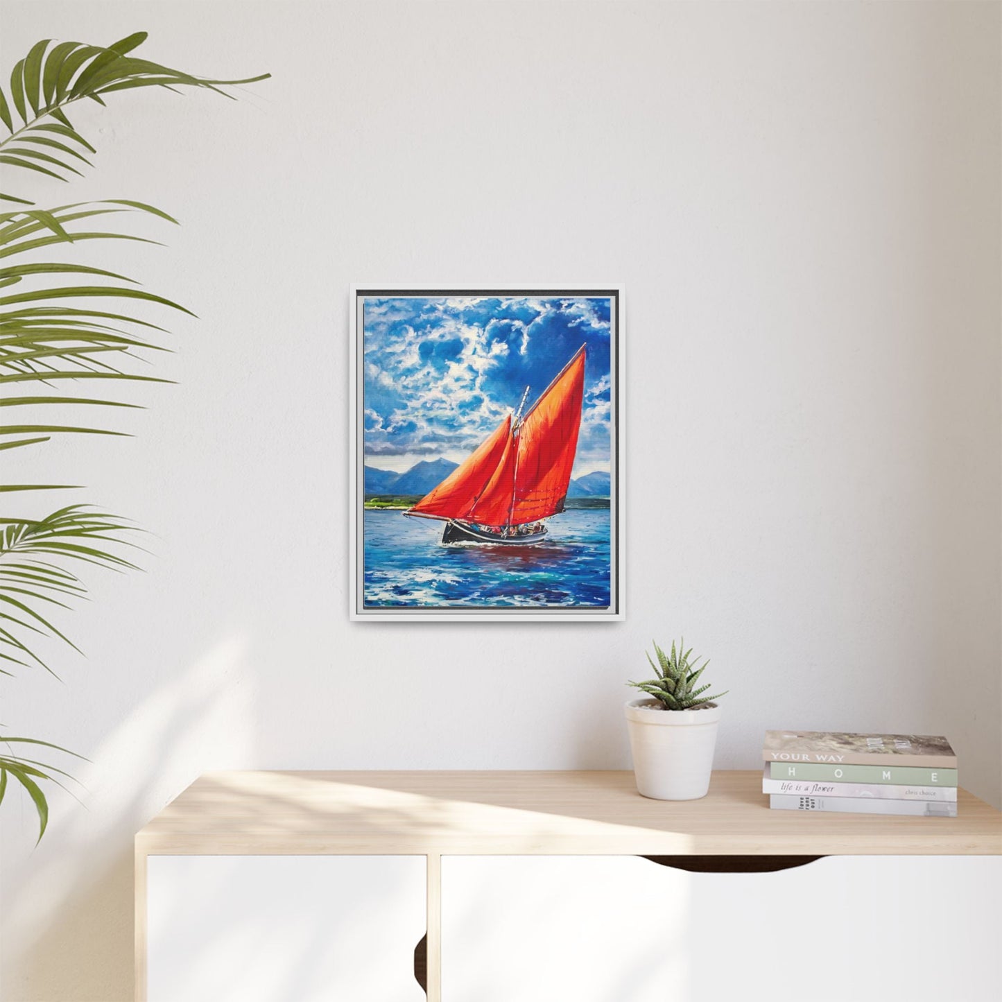 Single Galway Hooker – Premium Pinewood Art Frame for Timeless Décor