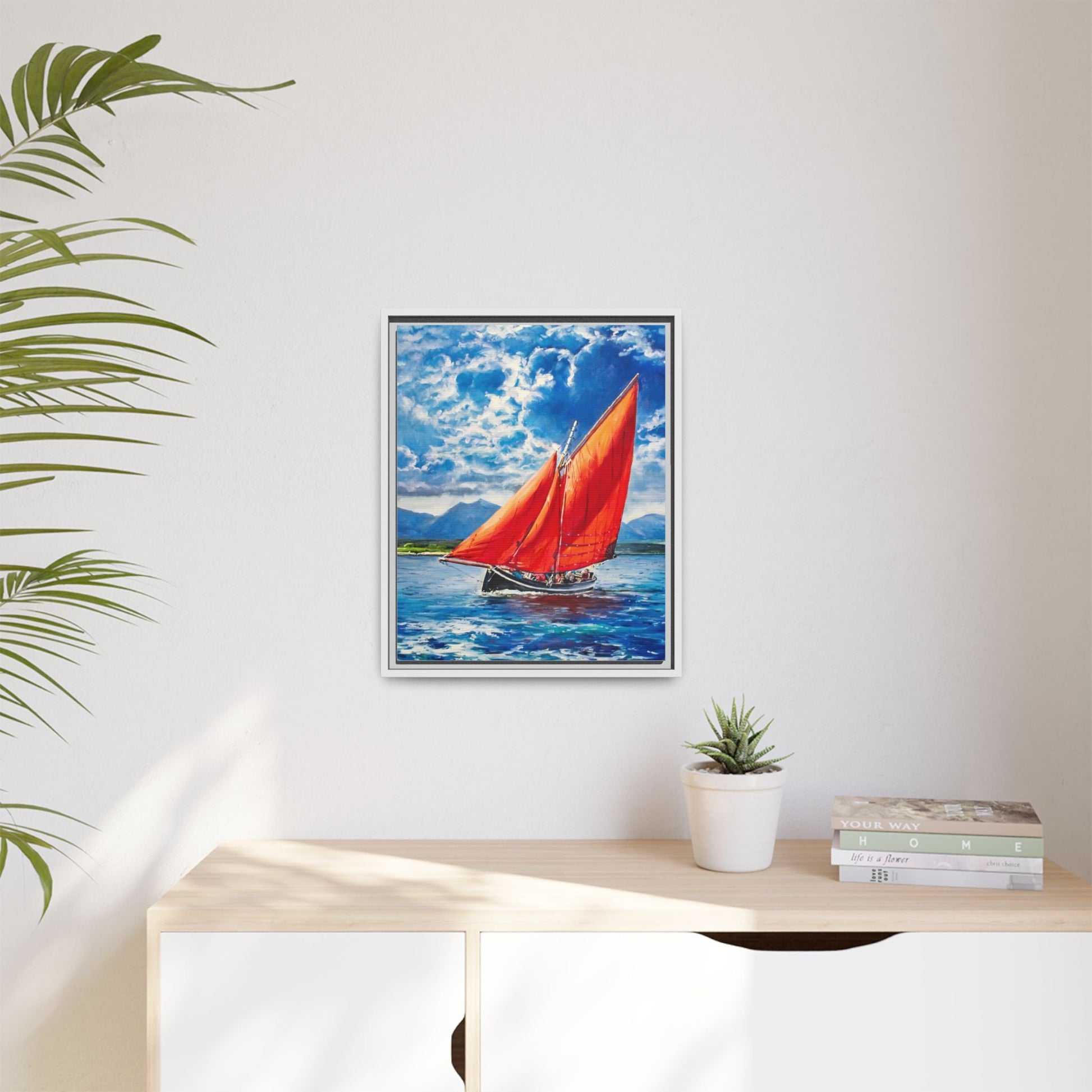 Single Galway Hooker – Premium Pinewood Art Frame for Timeless Décor