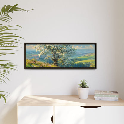 Whitethorn in Bloom wall art featuring a vibrant scene of blooming whitethorn trees, printed on high-quality canvas for a natural and timeless décor.