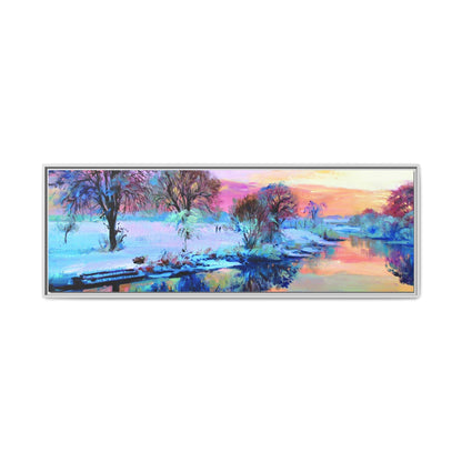 Winter Trees framed art – Premium pinewood frame with a cotton-polyester canvas print, featuring a protective coating for lasting beauty and timeless décor.