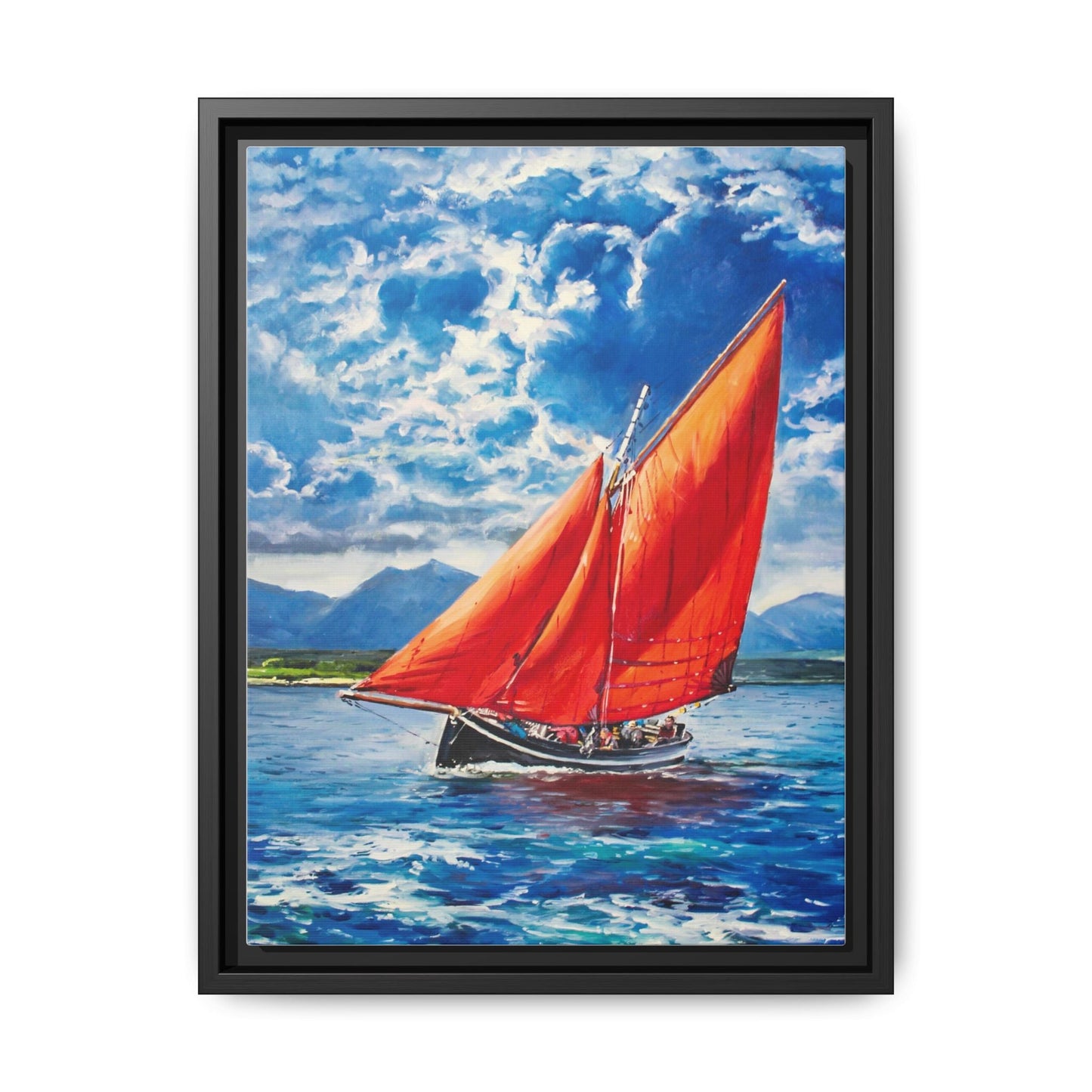 Single Galway Hooker – Premium Pinewood Art Frame for Timeless Décor