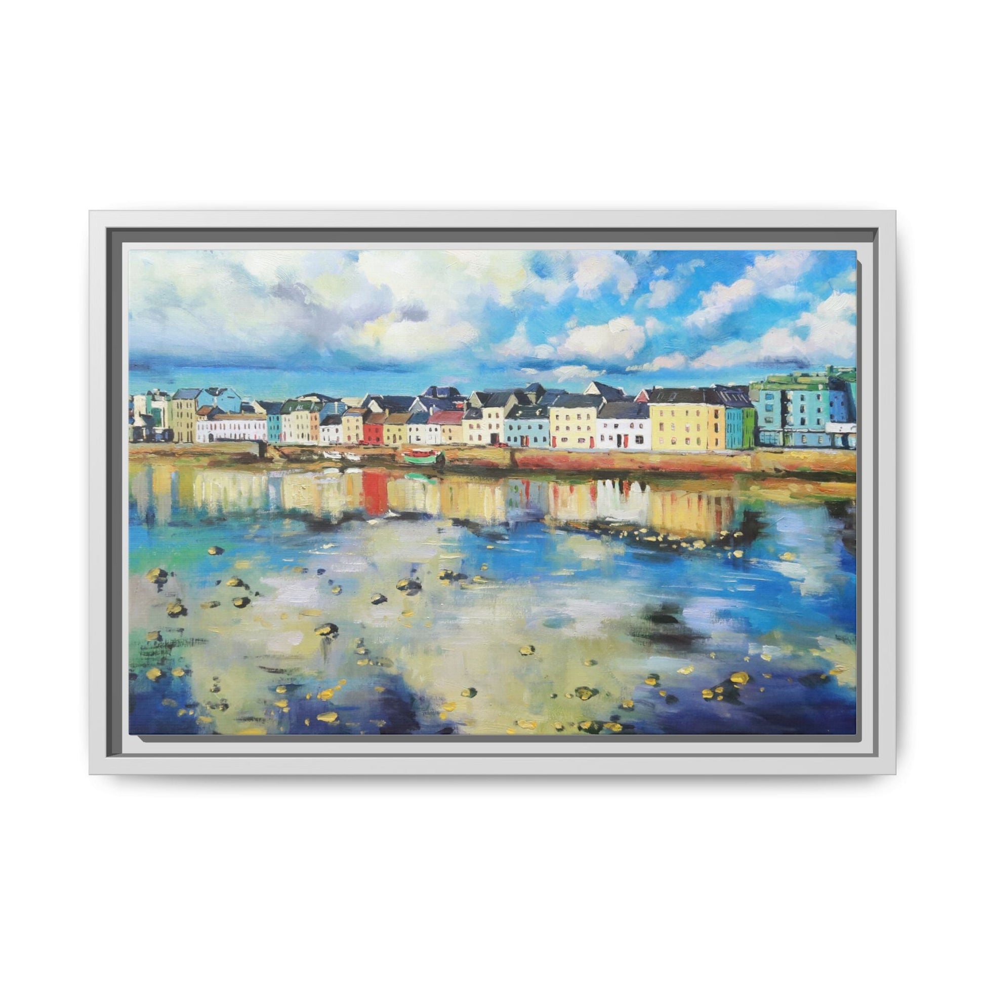 Galway Reflections wall art featuring serene Irish landscapes and water reflections, framed in premium quality wood.