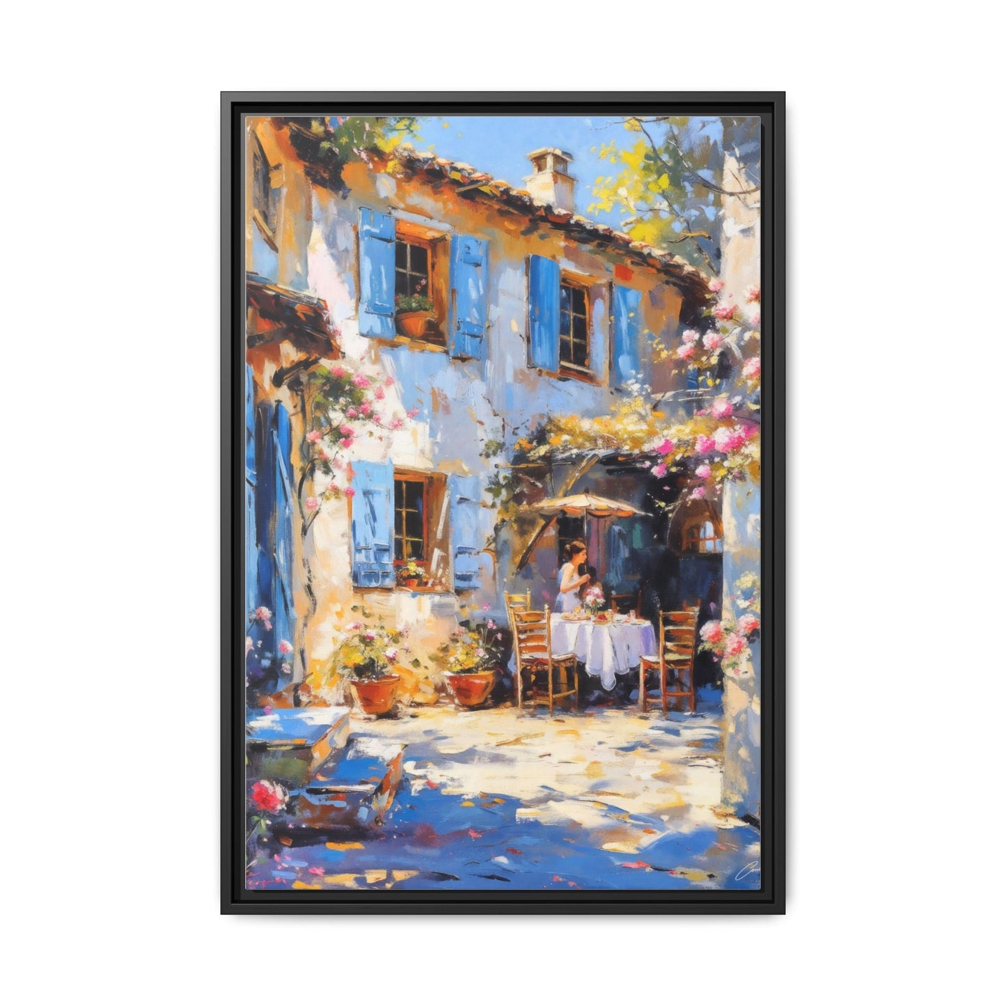 Café Tables Frame – Elegant Pinewood Art Frame for Wall Décor