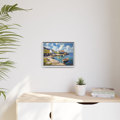 Island Harbour Coastal Landscape - Serene Wall Art Print for Home Décor