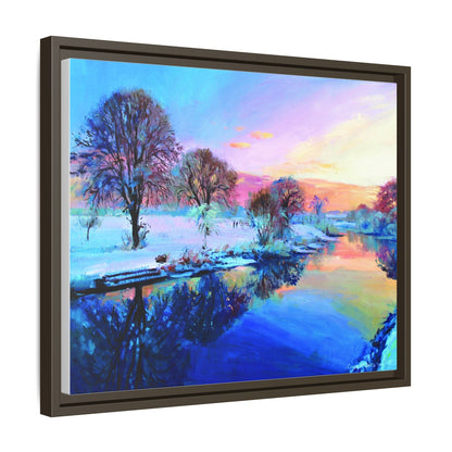 Winter Trees framed art – Premium pinewood frame with a cotton-polyester canvas print, featuring a protective coating for lasting beauty and timeless décor.