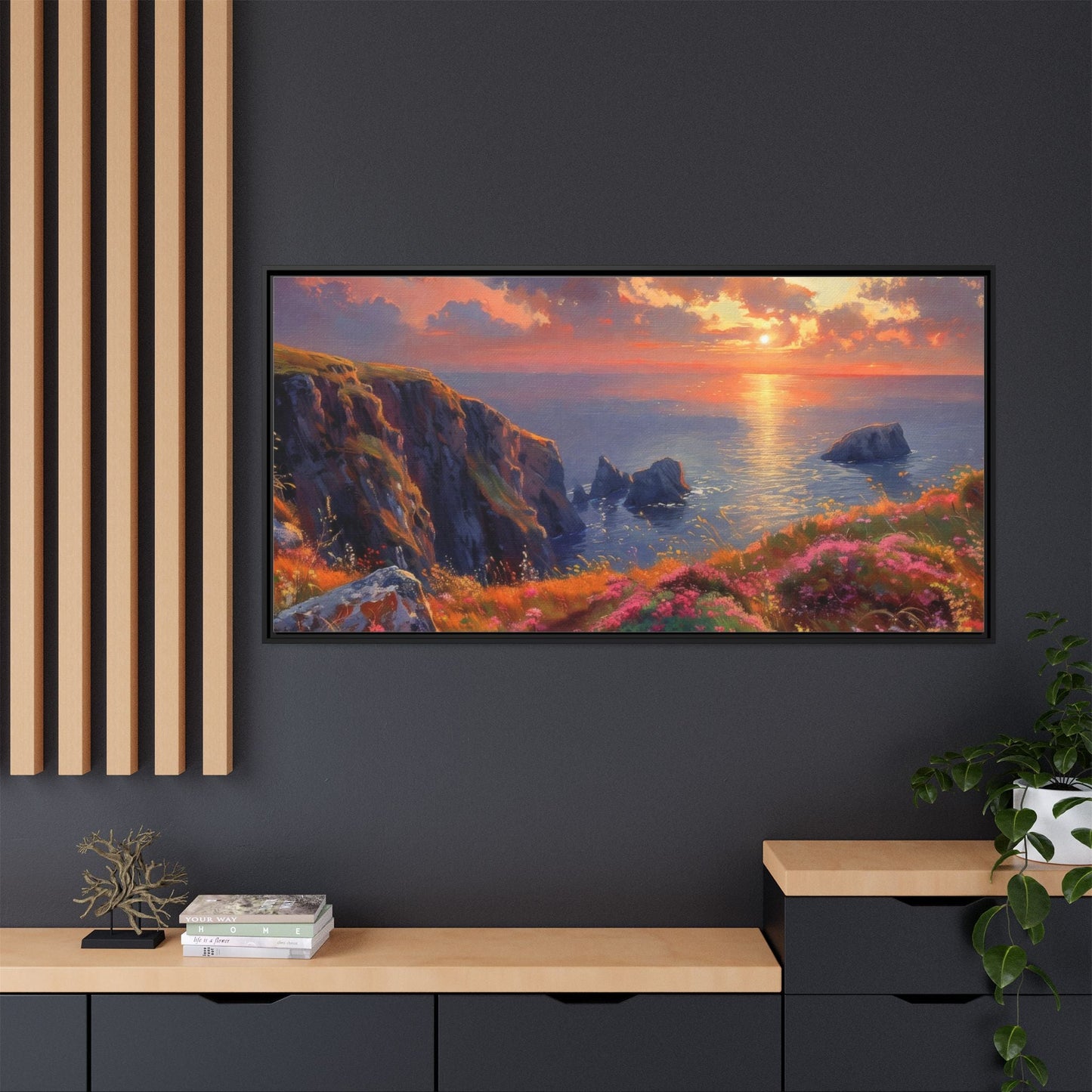 End of The Day wall art featuring a serene sunset landscape, printed on high-quality canvas to bring peaceful beauty and warmth to your home décor.