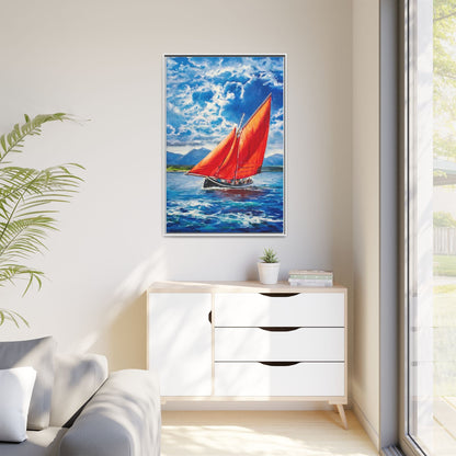 Single Galway Hooker – Premium Pinewood Art Frame for Timeless Décor