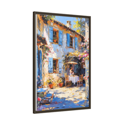 Premium Café Tables Frame with Cotton-Polyester Canvas Print