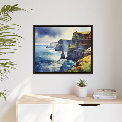 Watercolour of Cliffs of Moher – Beautiful Coastal Landscape Canvas Print