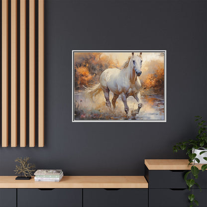 Arabian Horse – Elegant Pinewood Framed Wall Art for Timeless Décor