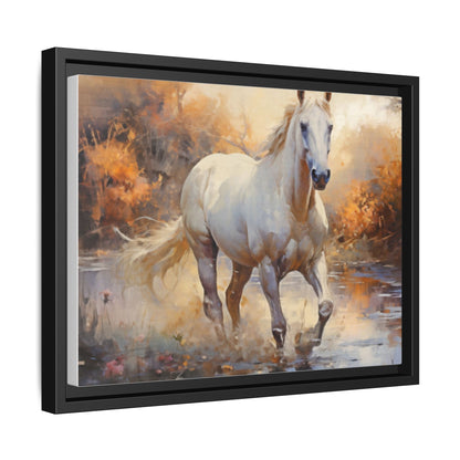 Arabian Horse – Elegant Pinewood Framed Wall Art for Timeless Décor