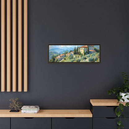 Tuscan Village on Hill - Captivating Italian Landscape Canvas Print for Timeless Home Décor