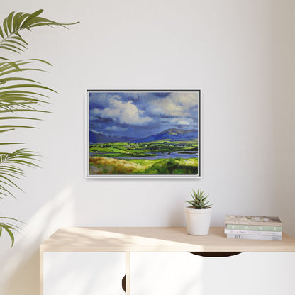 Connemara Fields - Stunning Irish landscape canvas print showcasing the serene beauty of Connemara's fields.