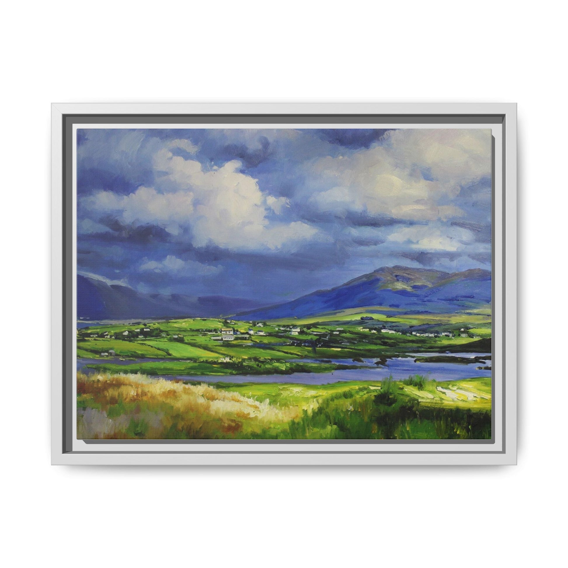 Connemara Fields - Stunning Irish landscape canvas print showcasing the serene beauty of Connemara's fields.