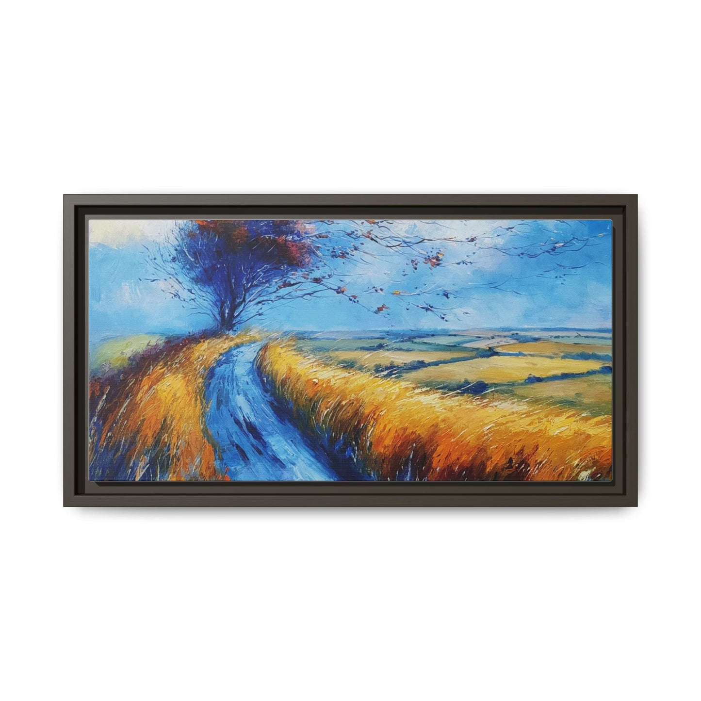 Autumn Leaves Scattering A Premium Pinewood Art Frame for Timeless Décor