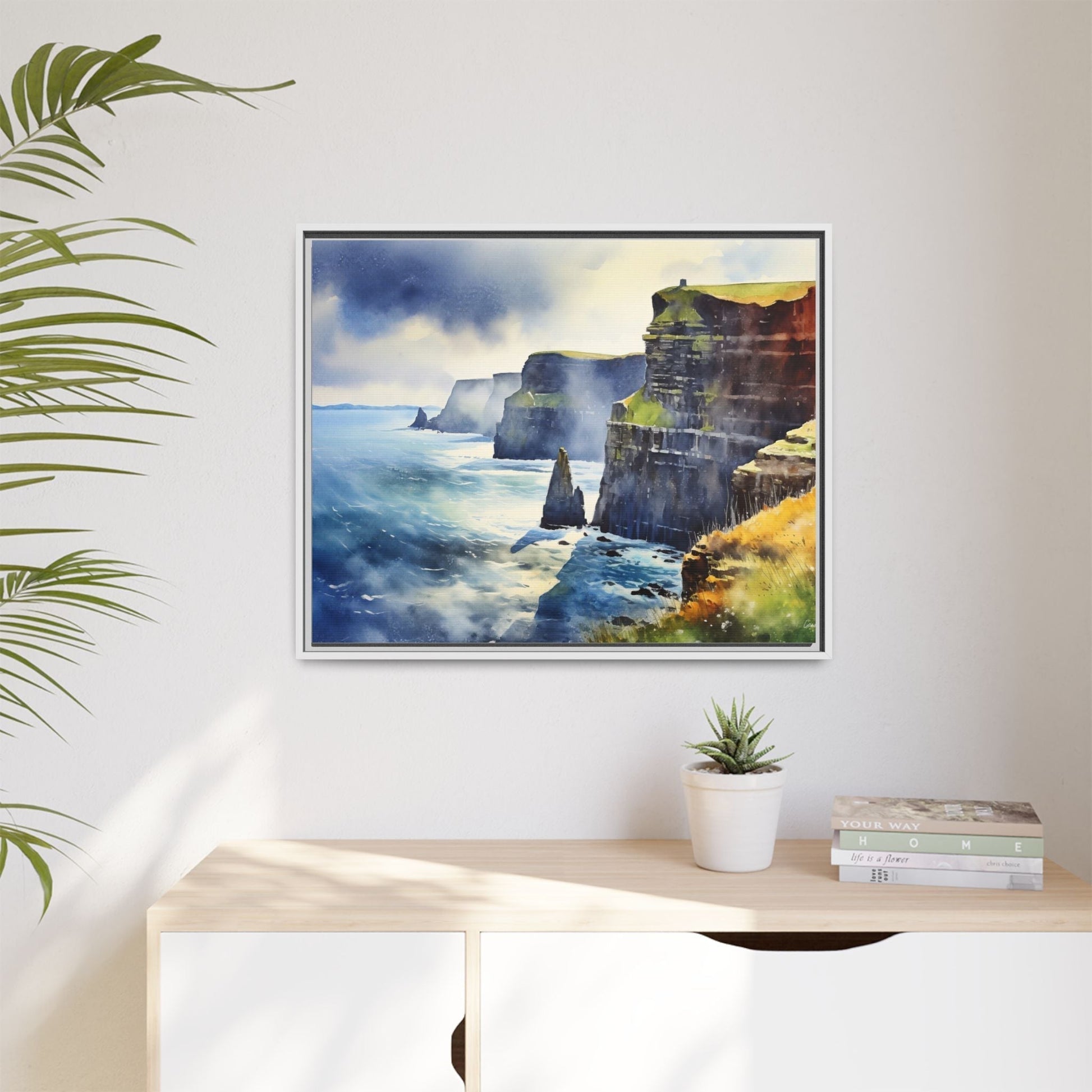 Watercolour of Cliffs of Moher – Beautiful Coastal Landscape Canvas Print