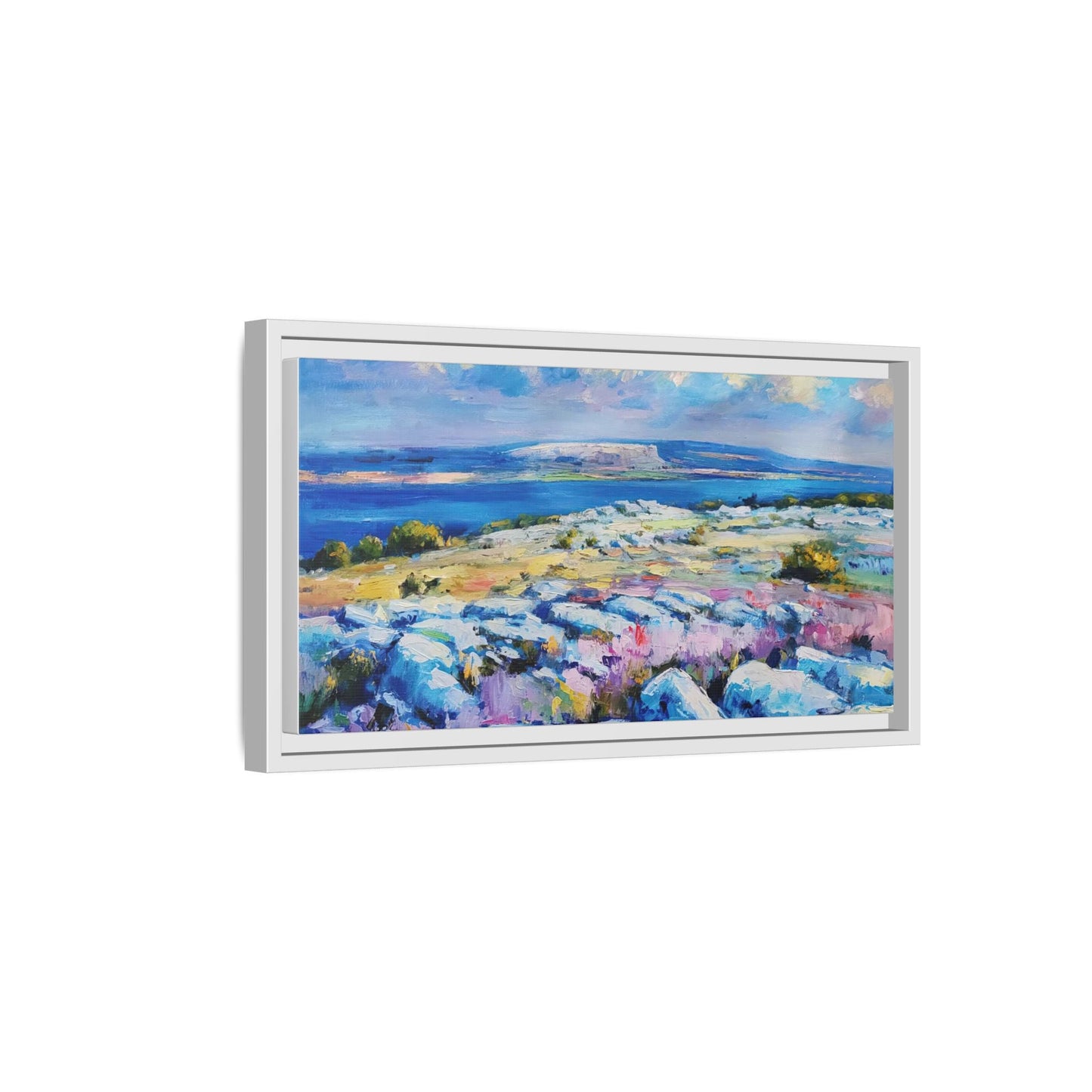 Burren 3 wall art featuring a scenic view of the Burren region in Ireland, printed on high-quality canvas with a premium frame for timeless décor