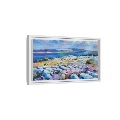 Burren 3 wall art featuring a scenic view of the Burren region in Ireland, printed on high-quality canvas with a premium frame for timeless décor