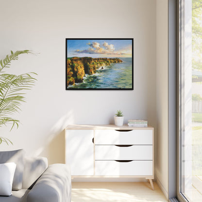 Cliffs of Moher wall art showcasing the dramatic Irish coastline, printed on high-quality canvas to bring natural beauty into your home décor.