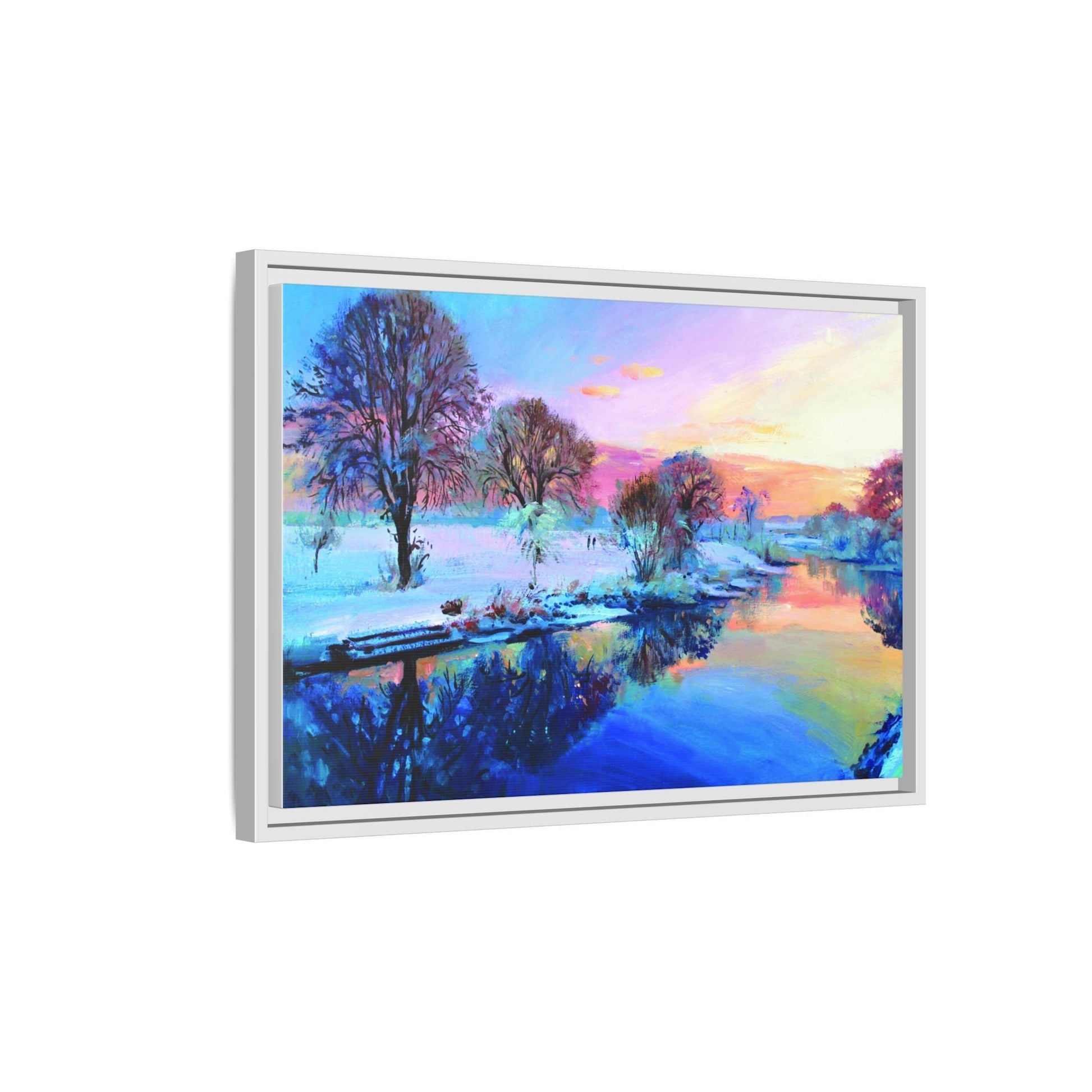 Winter Trees framed art – Premium pinewood frame with a cotton-polyester canvas print, featuring a protective coating for lasting beauty and timeless décor.