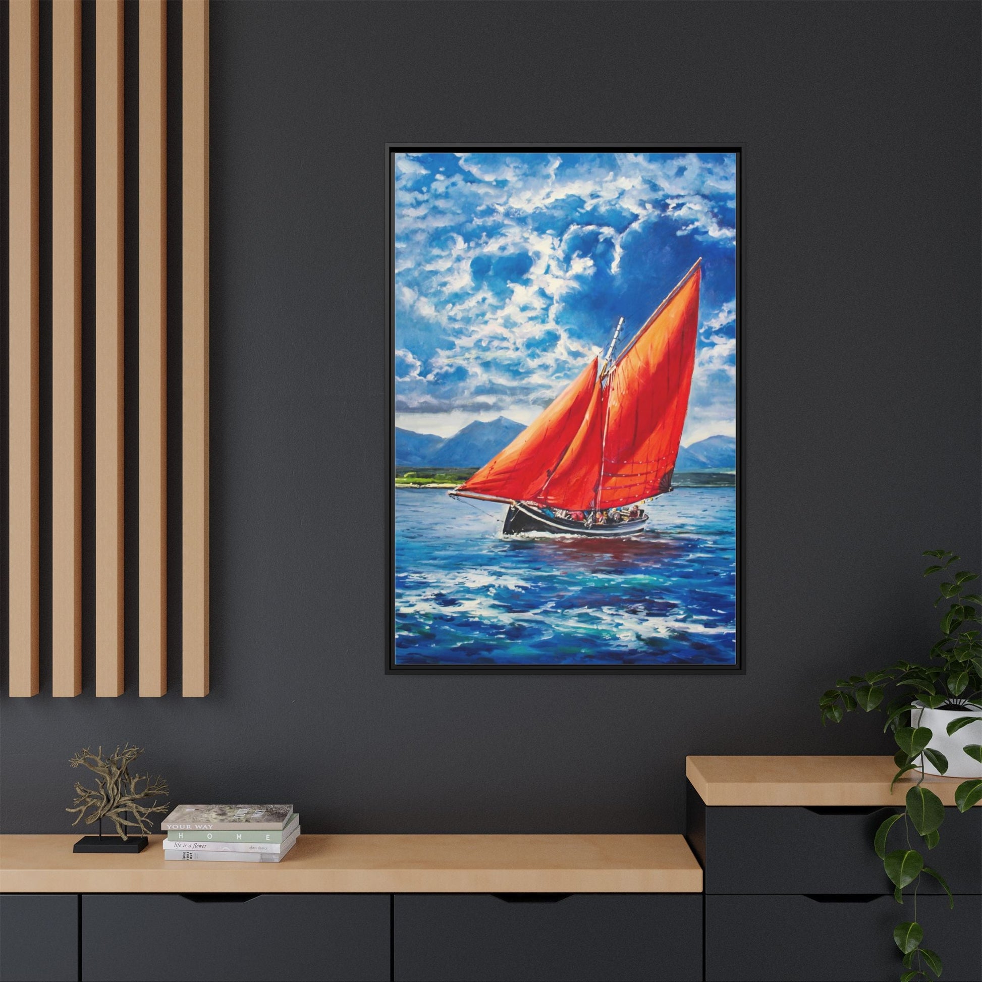 Single Galway Hooker – Premium Pinewood Art Frame for Timeless Décor