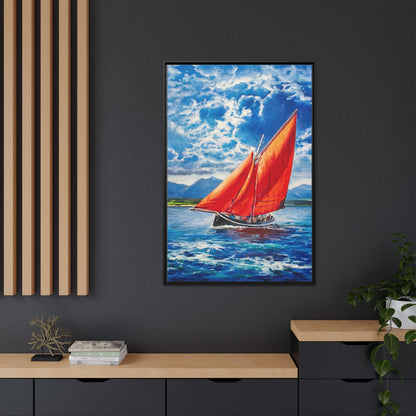 Single Galway Hooker – Premium Pinewood Art Frame for Timeless Décor