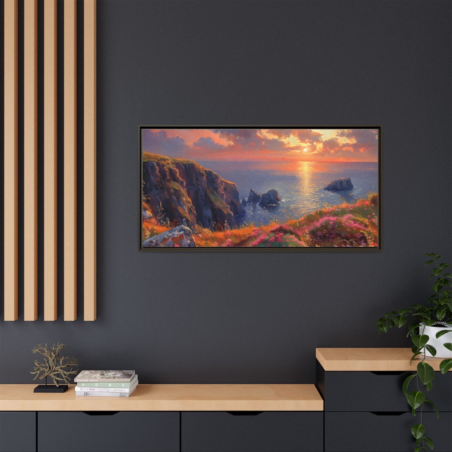 End of The Day wall art featuring a serene sunset landscape, printed on high-quality canvas to bring peaceful beauty and warmth to your home décor.