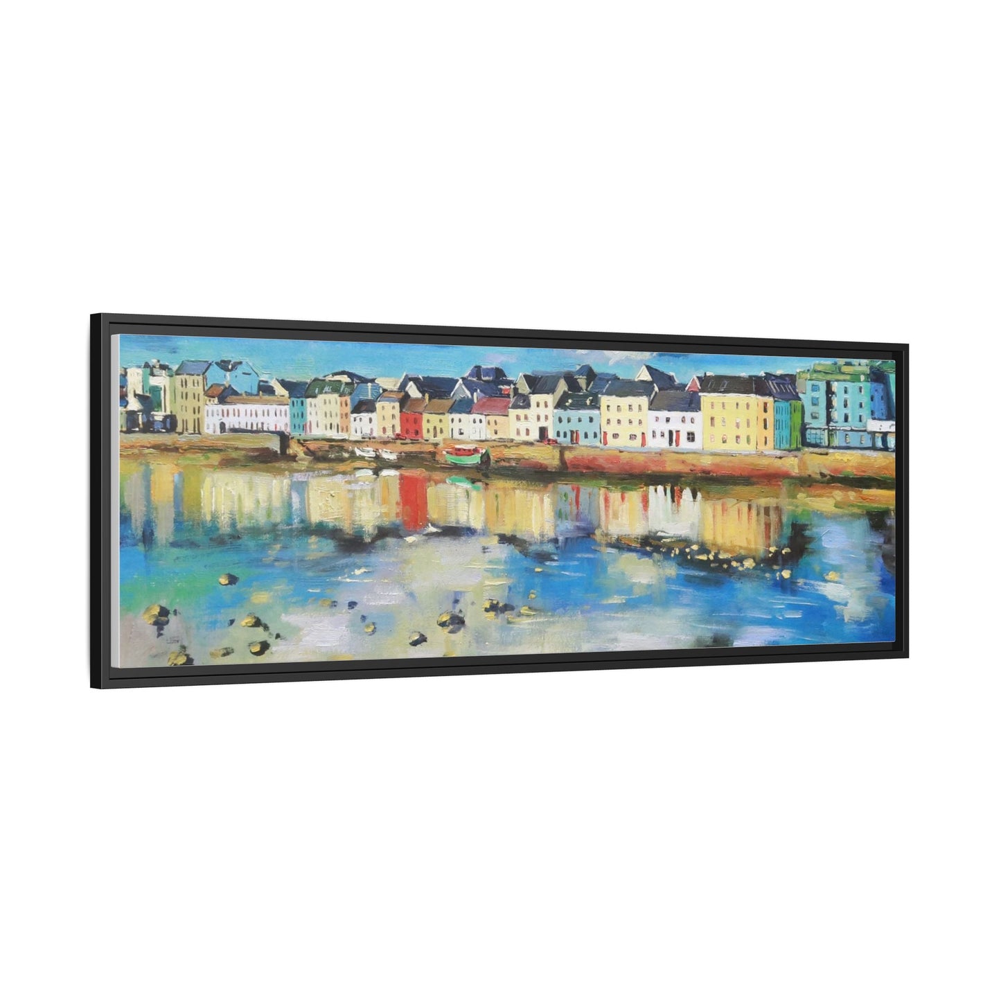 Galway Reflections wall art featuring serene Irish landscapes and water reflections, framed in premium quality wood.