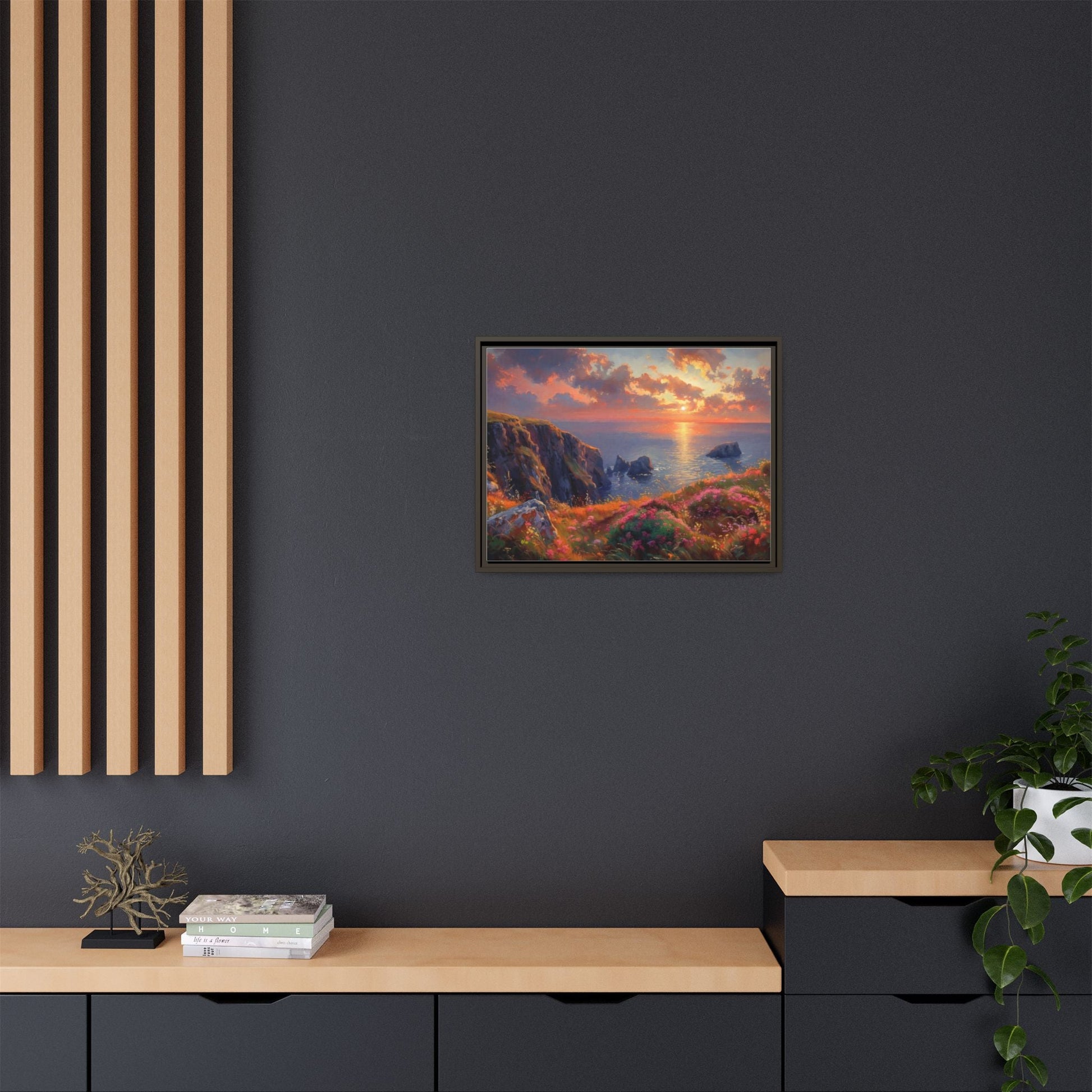 End of The Day wall art featuring a serene sunset landscape, printed on high-quality canvas to bring peaceful beauty and warmth to your home décor.