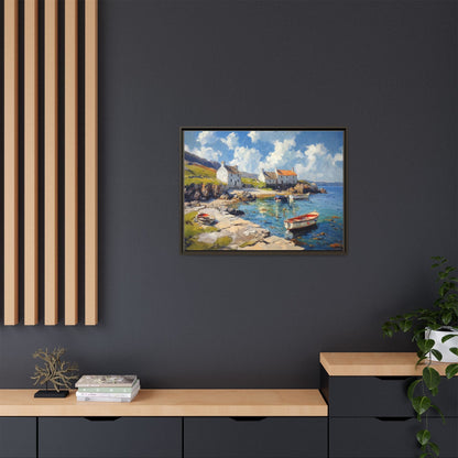 Island Harbour Coastal Landscape - Serene Wall Art Print for Home Décor