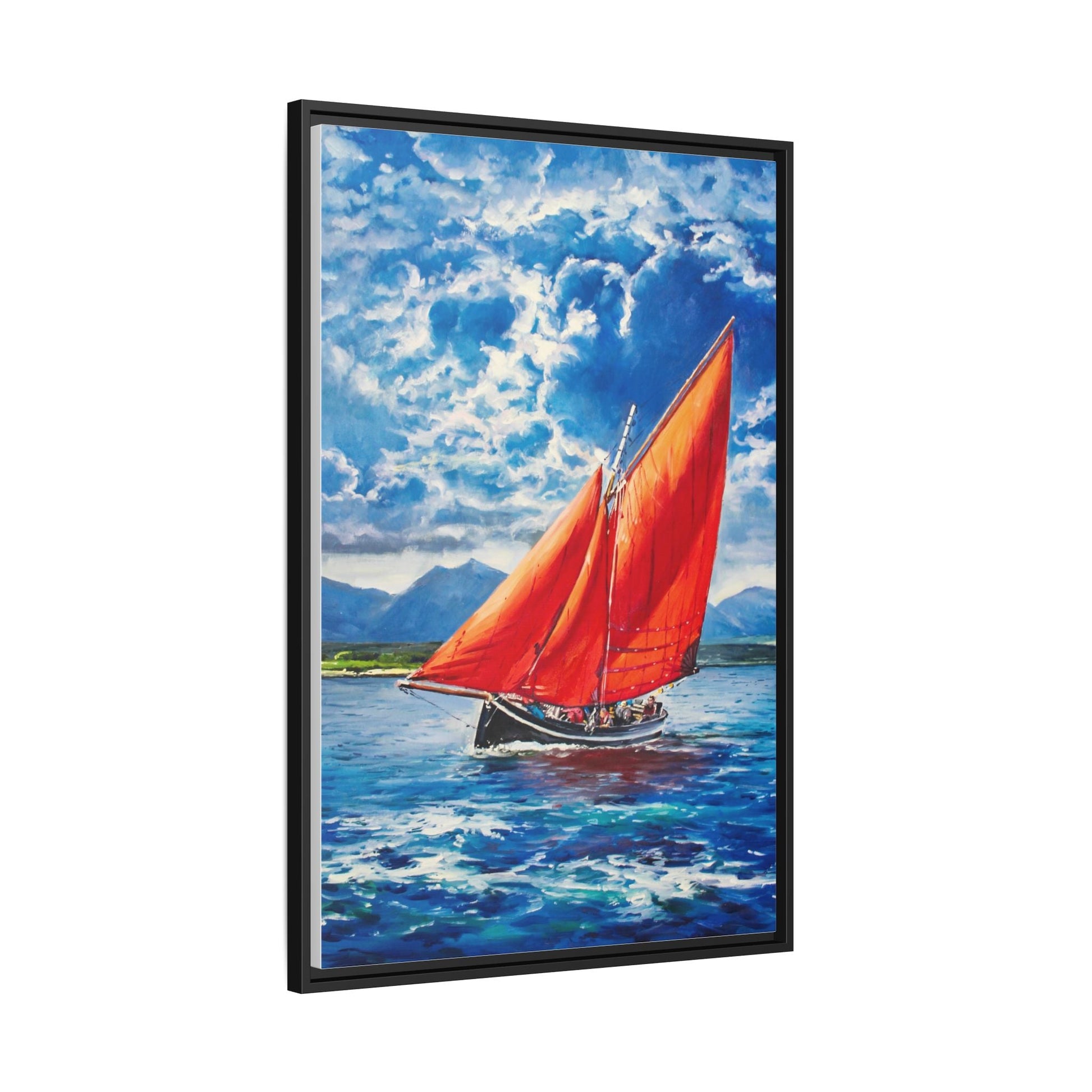 Single Galway Hooker – Premium Pinewood Art Frame for Timeless Décor