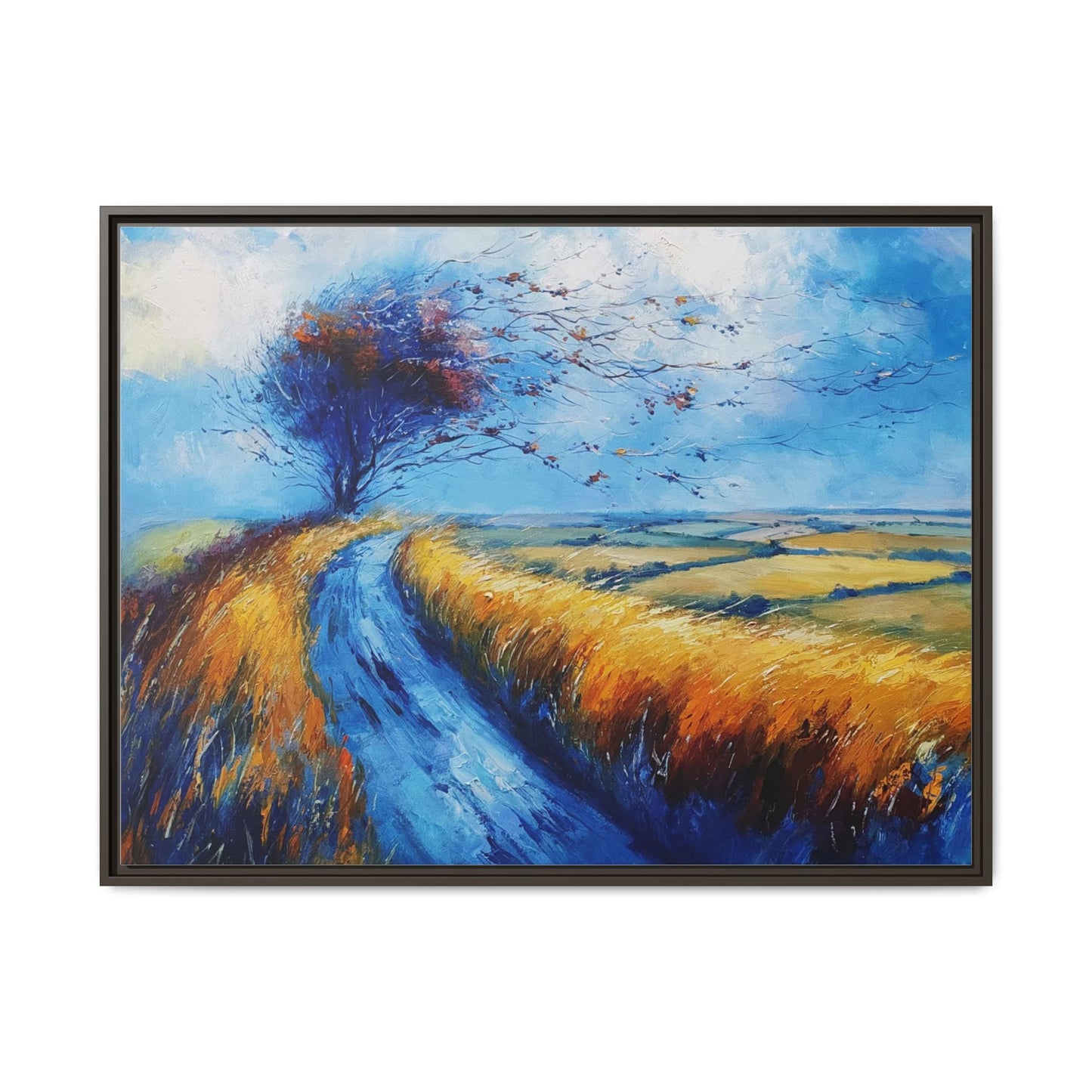 Autumn Leaves Scattering A Premium Pinewood Art Frame for Timeless Décor