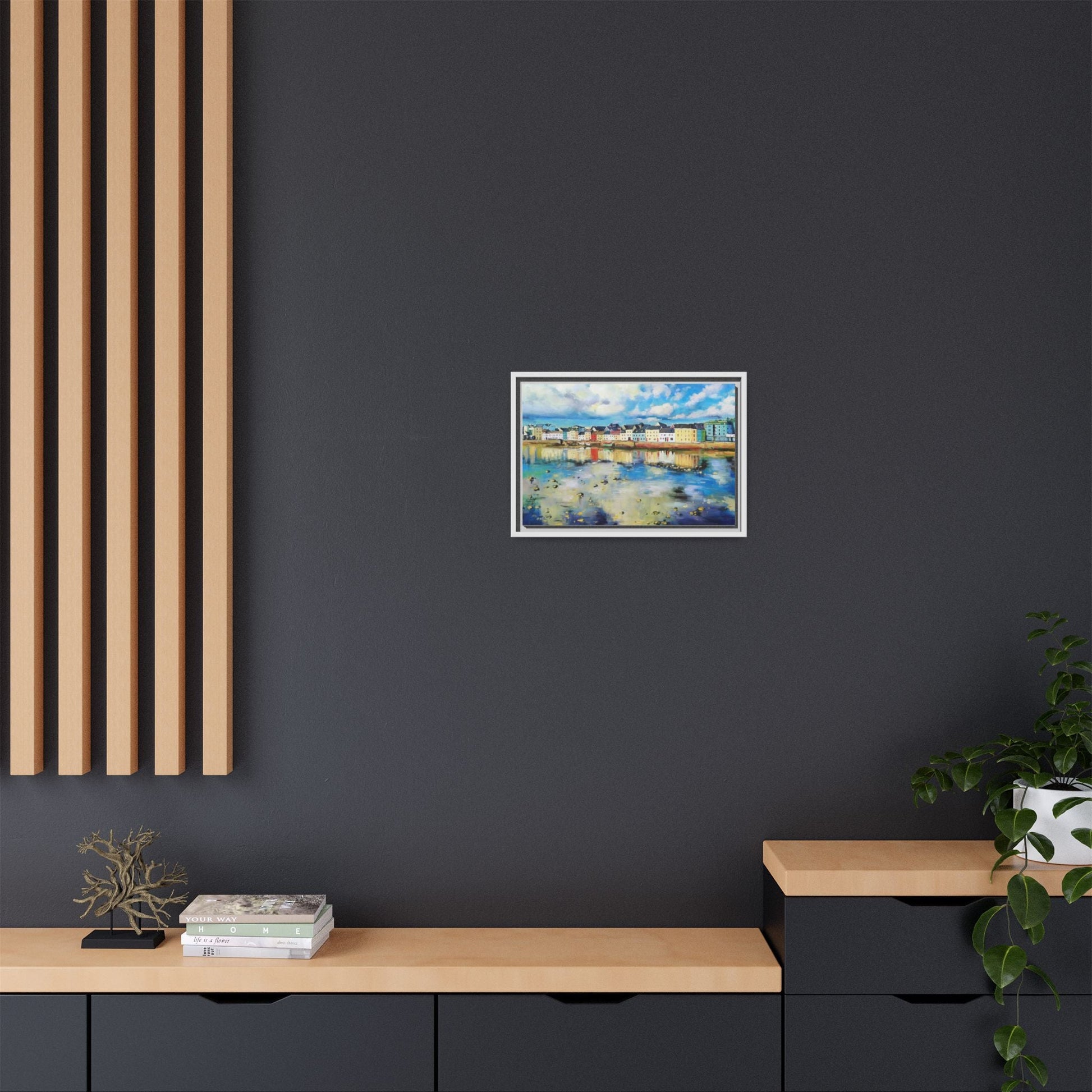 Galway Reflections wall art featuring serene Irish landscapes and water reflections, framed in premium quality wood.