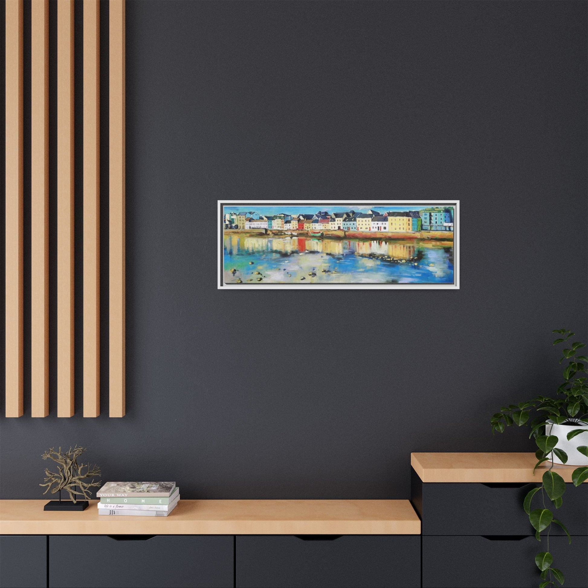 Galway Reflections wall art featuring serene Irish landscapes and water reflections, framed in premium quality wood.