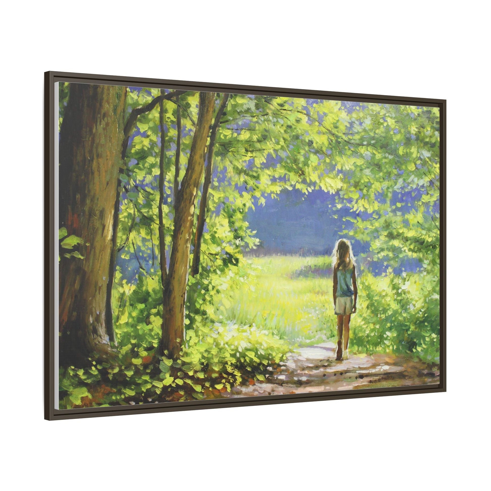 INTO THE LIGHT 11 – A captivating artwork featuring a luminous scene that evokes a sense of depth, movement, and serenity, framed in premium pinewood for timeless décor.