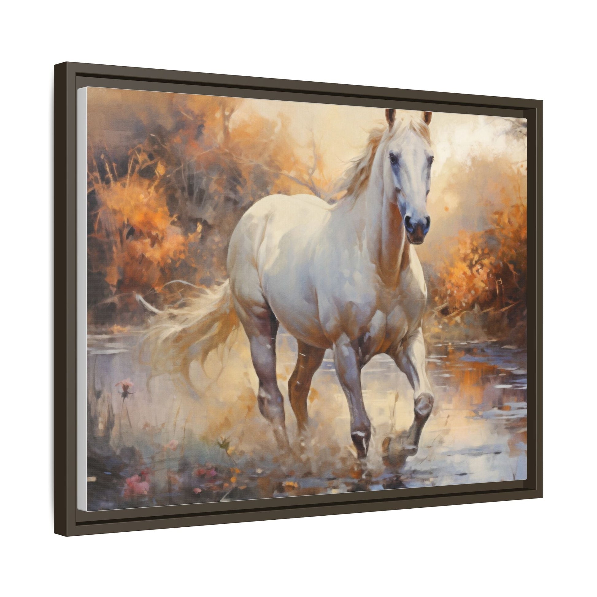 Arabian Horse – Elegant Pinewood Framed Wall Art for Timeless Décor