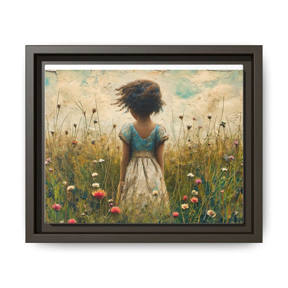 Young Girl In Flowers Wall Art - Graceful Portrait of Girl Surrounded by Flowers for Home Décor