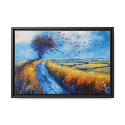 Autumn Leaves Scattering A Premium Pinewood Art Frame for Timeless Décor